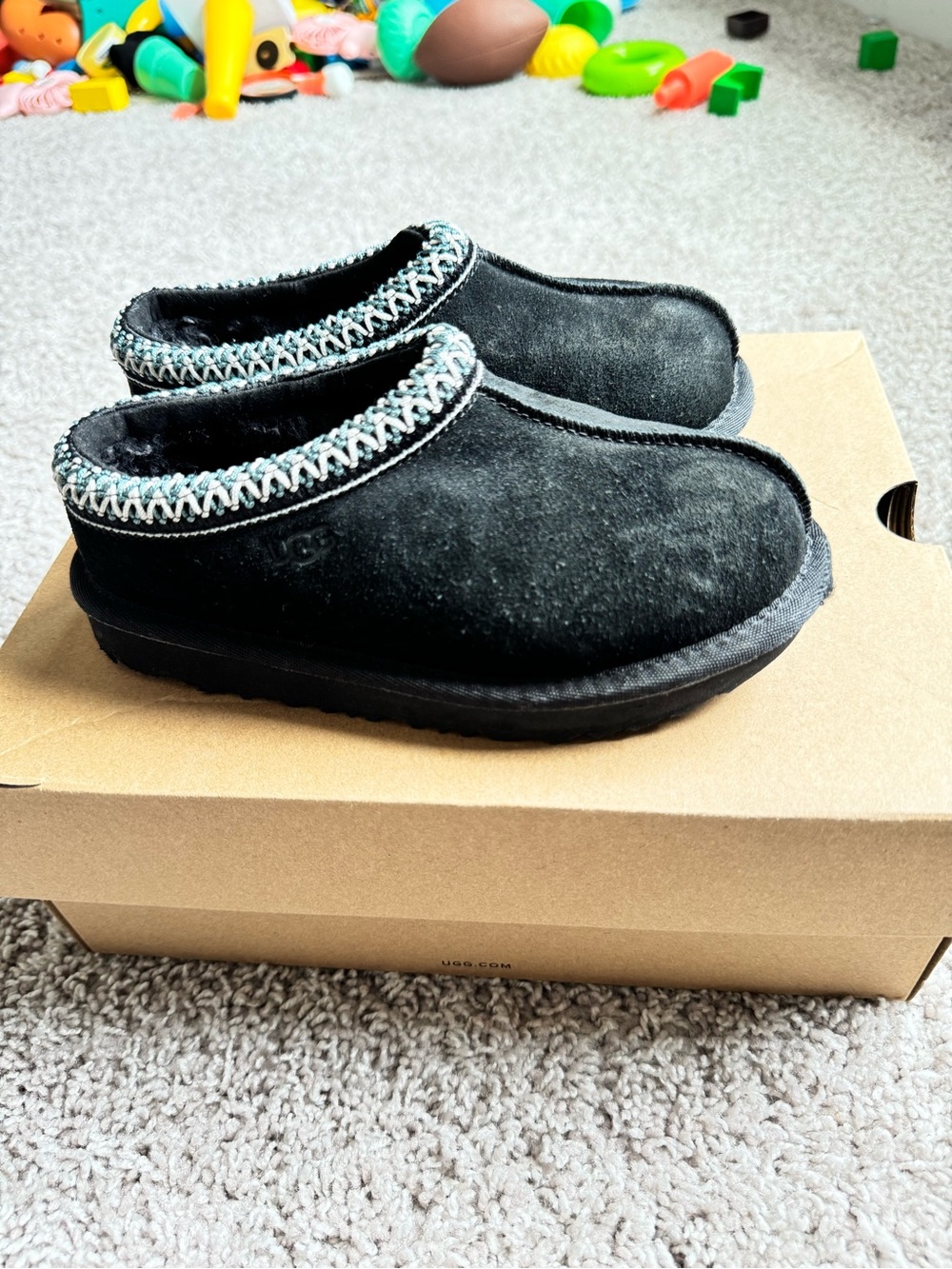 UGG Kids Black Slip-On Clog with Contrasting Trim